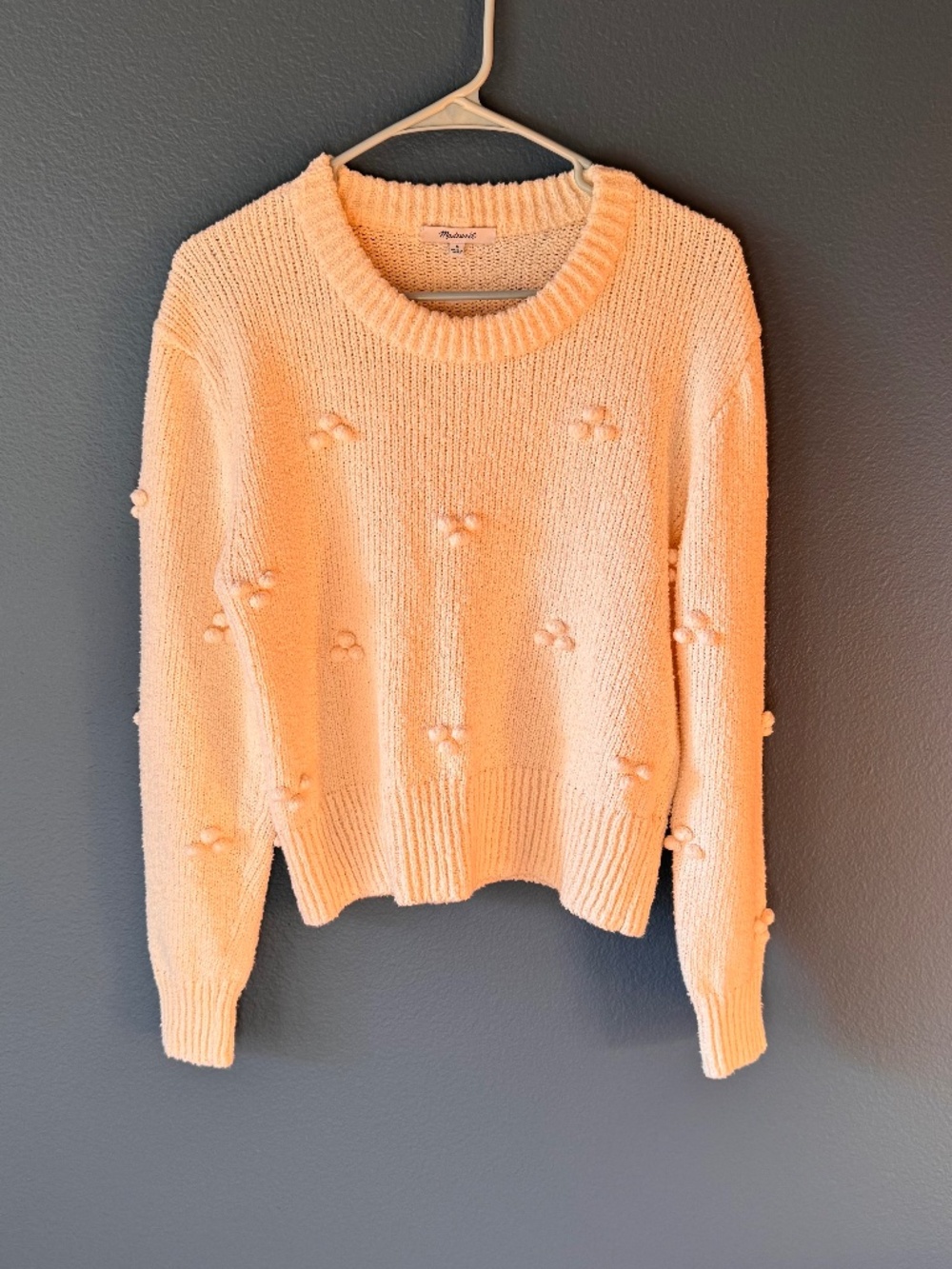 Madewell Antique Cream Dotted Bobble Pullover Sweater Cotton Blend Size S